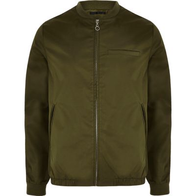 Khaki green Bellfield shine bomber jacket